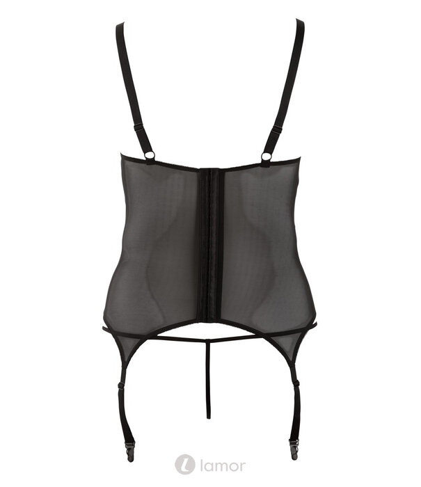 * COTTELLI  Jarretelkorset met Gesplitste Cups, Kant & Bijpassende String