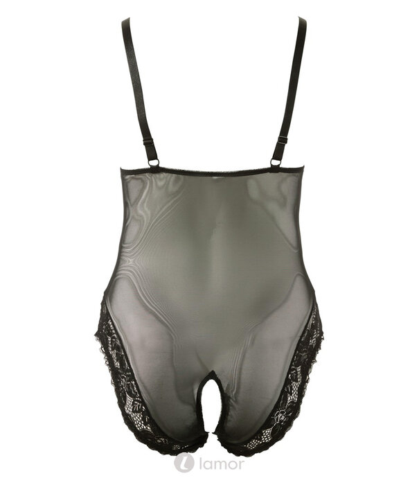 * COTTELLI  Jarretelkorset met Gesplitste Cups, Kant & Bijpassende String