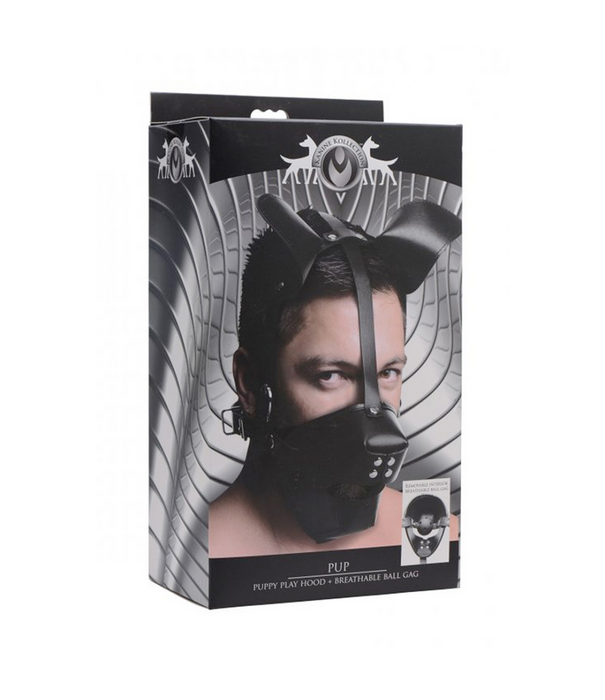 Pup - Puppy Speelmasker + Ademend Ballgag