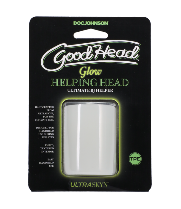 Doc Johnson Glow Helping Head - Masturbator Sleeve - Frost / Groen Gloed