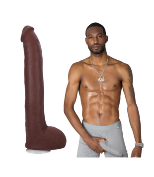 Hollywood Cash - Realistische ULTRASKYN Dildo - 11 / 29 cm - Chocolade