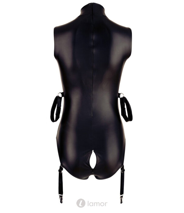 * COTTELLI  Cottelli PARTY mattlook strapsbody met ritsen, nieten en armloops