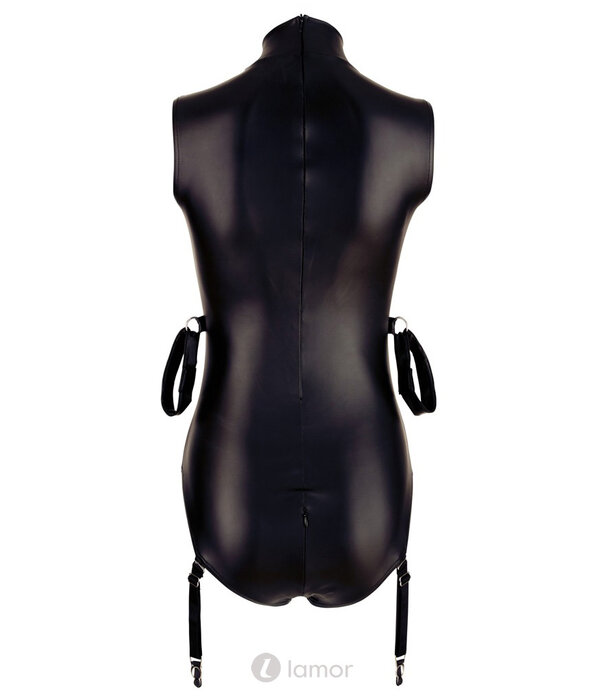 * COTTELLI  Cottelli PARTY mattlook strapsbody met ritsen, nieten en armloops