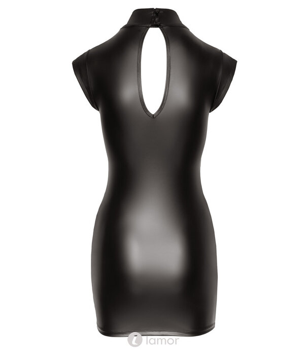 * COTTELLI  Cottelli PARTY mattlook mini jurk met transparante powernet front