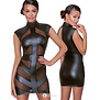 Cottelli PARTY mattlook mini jurk met transparante powernet front