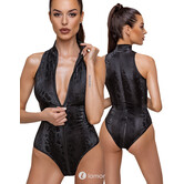 Cottelli PARTY body met slangenprint en doorlopende 2-wege rits