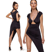 Cottelli PARTY lang asymmetrisch jurk met ringdecolleté