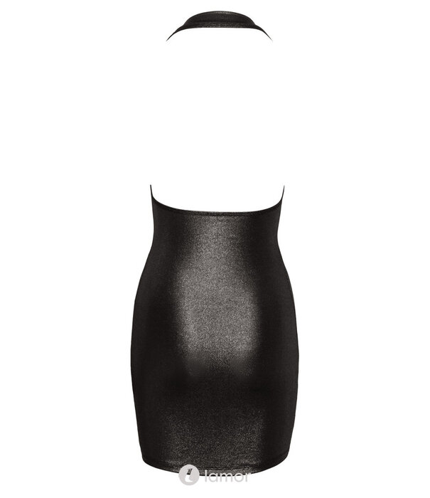 * COTTELLI  Cottelli PARTY zilverkleurig mini-jurkje met diepe watervalhals