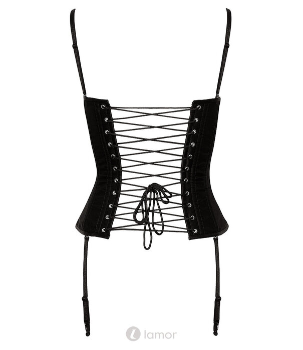 * COTTELLI  Cottelli PARTY Push-up korset in mat satijn met rits & baleinen