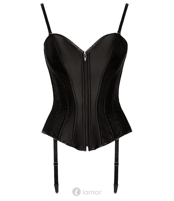 * COTTELLI  Cottelli PARTY Push-up korset in mat satijn met rits & baleinen