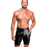 Noir Handmade powerwetlook Short met mesh en zakken – H089