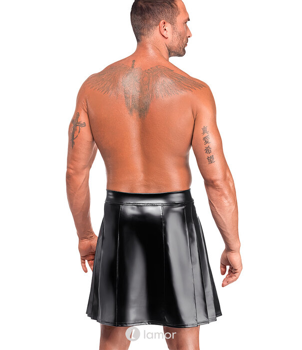 * NOIR handmade Powerwetlook herenrok met plooien, H090