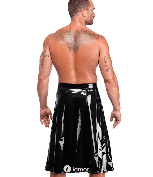 * NOIR handmade Noir Handmade PVC herenrok met plooien en frontsluiting