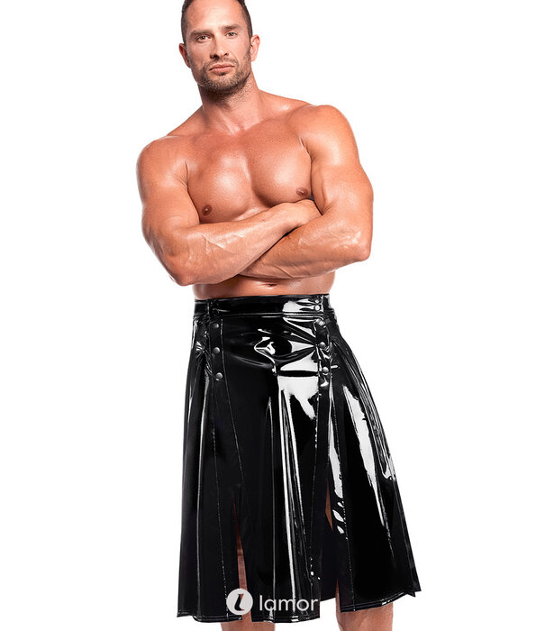 * NOIR handmade Noir Handmade PVC herenrok met plooien en frontsluiting