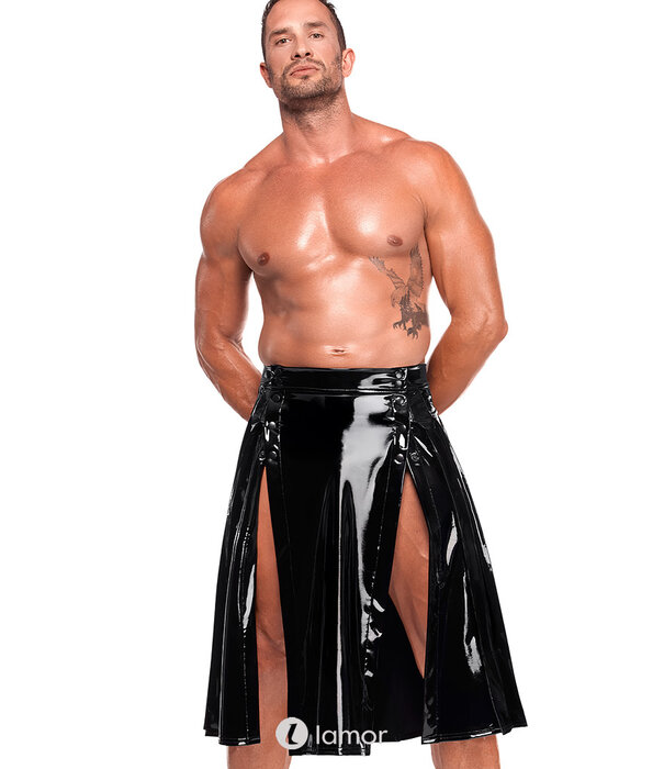 * NOIR handmade Noir Handmade PVC herenrok met plooien en frontsluiting