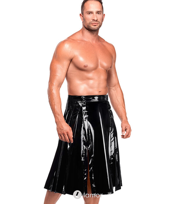 * NOIR handmade Noir Handmade PVC herenrok met plooien en frontsluiting