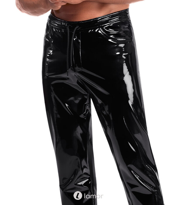 * NOIR handmade Noir Handmade PVC herenbroek met zakken en elastische boorden