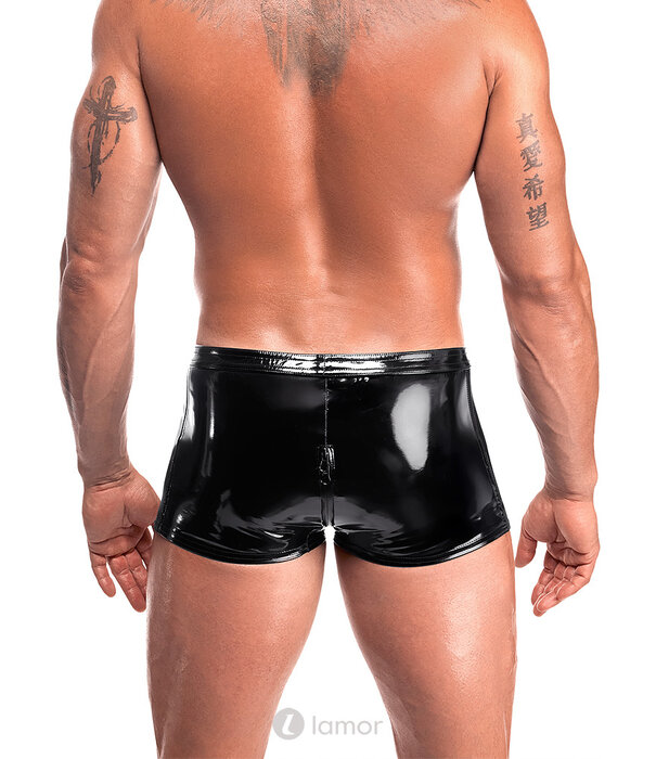 * NOIR handmade Noir Handmade PVC ultra-short shorts met 3-weg rits
