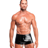 Noir Handmade PVC ultra-short shorts met 3-weg rits