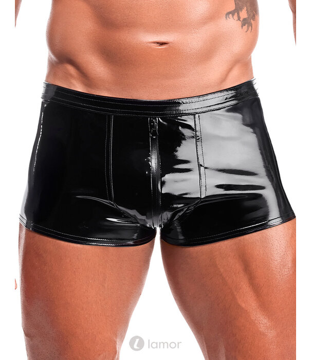 * NOIR handmade Noir Handmade PVC ultra-short shorts met 3-weg rits
