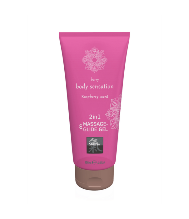 HOT 2 in 1 Massage en Glide Gel - Framboos - 7 fl oz / 200 ml
