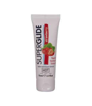 Superglide - Eetbaar Waterbasis Glijmiddel - Aardbei - 3 fl oz / 75 ml