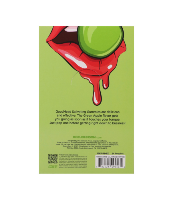 Doc Johnson Speekselopwekkende Gummies - 24 stuks display - 12 gr - Groene Appel