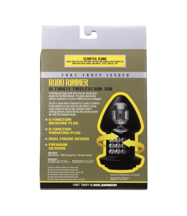 Doc Johnson Robo Rimmer X - Vibrerende Plug - Zwart