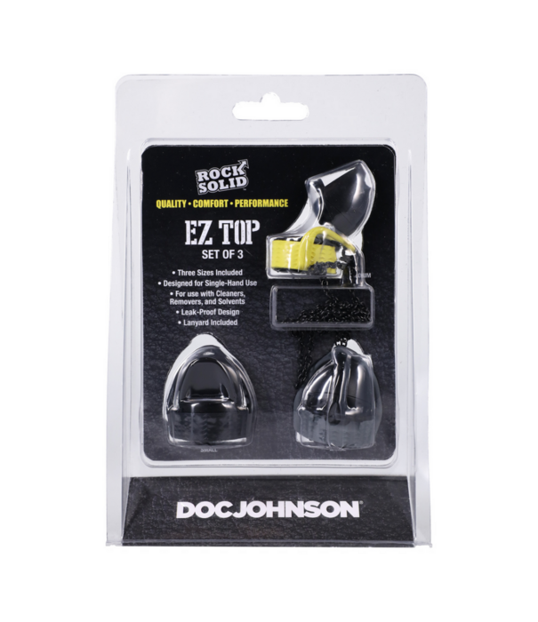 Doc Johnson EZ Top - Set van 3 - Zwart/Geel/Grijs
