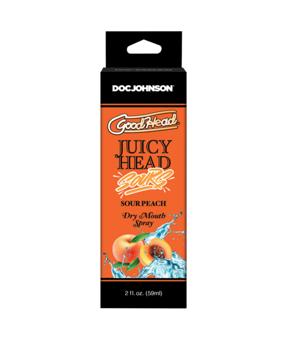 Doc Johnson Juicy Head - Dry Mouth Spray - Sour Peach - 2 fl oz / 60 ml