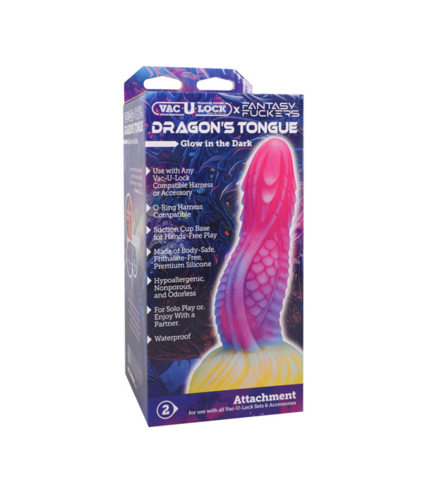 Doc Johnson Fantasy Fuckers - Draak Tongue - Glow in the Dark - Multicolor