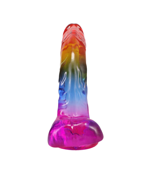 Doc Johnson Realistische Cock met Ballen - 9,5 / 24,1 cm - Regenboog