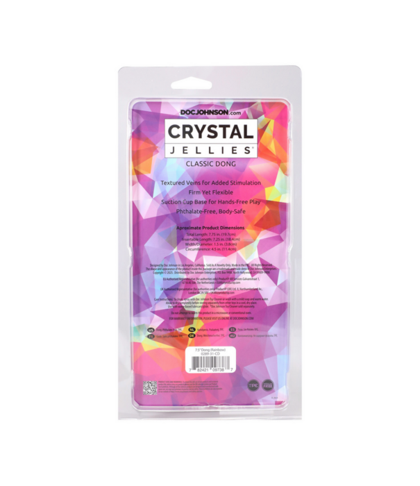 Doc Johnson Classic Dong - 7,5 / 19,7 cm - Regenboog