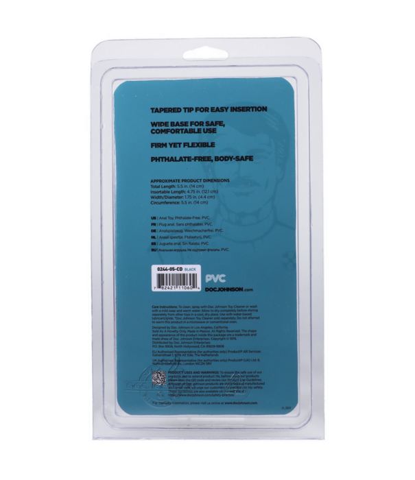 Doc Johnson Classic Butt Plug - Medium - Zwart