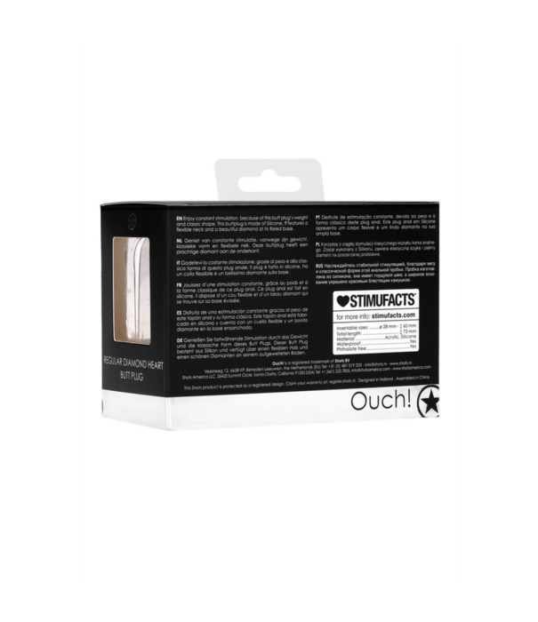 Ouch! by Shots Diamond Heart Butt Plug - Regular