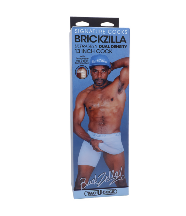 Doc Johnson Brickzilla - Realistische ULTRASKYN Dildo - 13 / 33 cm - Chocolade