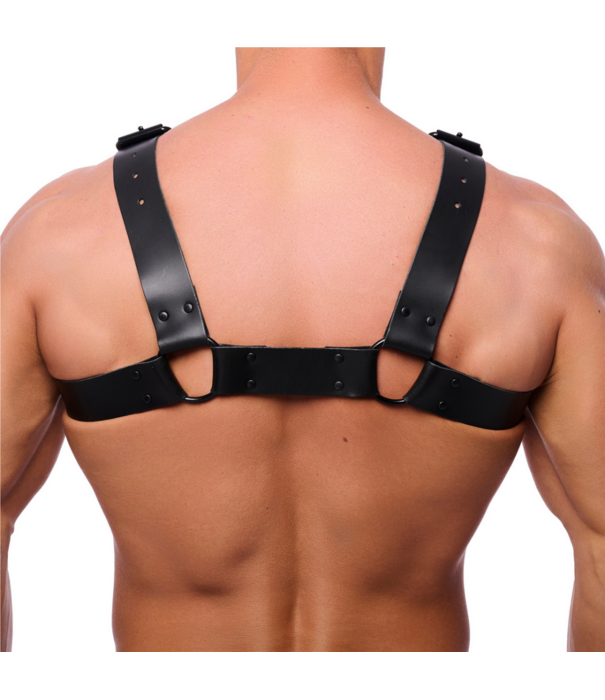 Red Leather Bulldog Leren Harnas - S/M - Zwart