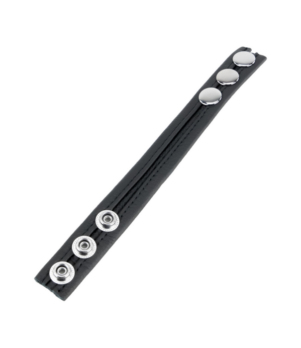 Red Leather Verstelbare Leren Cockring - Zwart