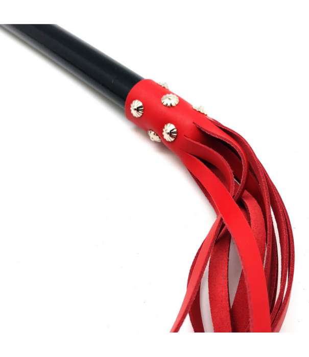 Red Leather Houten Martinet met Leren Touwen - 78 cm - Rood