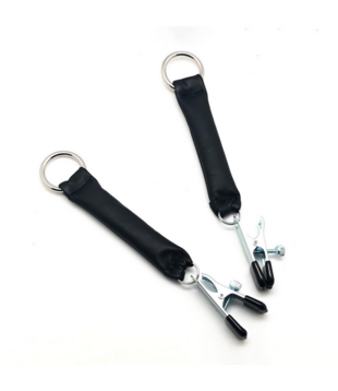 Borstenklem met Lederen Gewicht 2 x 80 gr - Zwart/Zilver