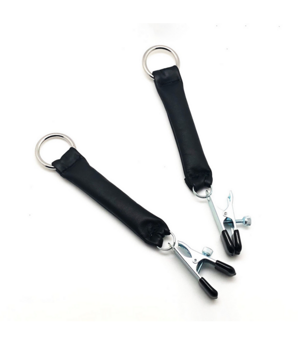 Red Leather Borstenklem met Lederen Gewicht 2 x 80 gr - Zwart/Zilver