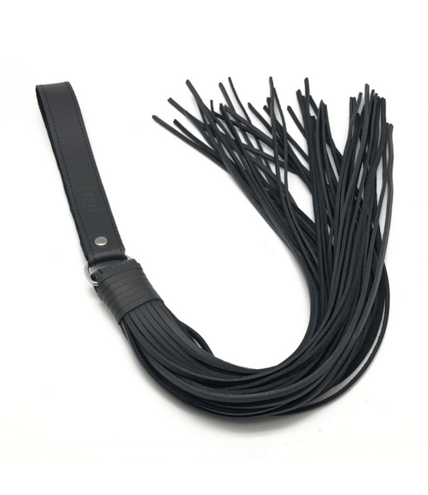 Red Leather Martinet met Leren Touwen - 75 cm - Zwart