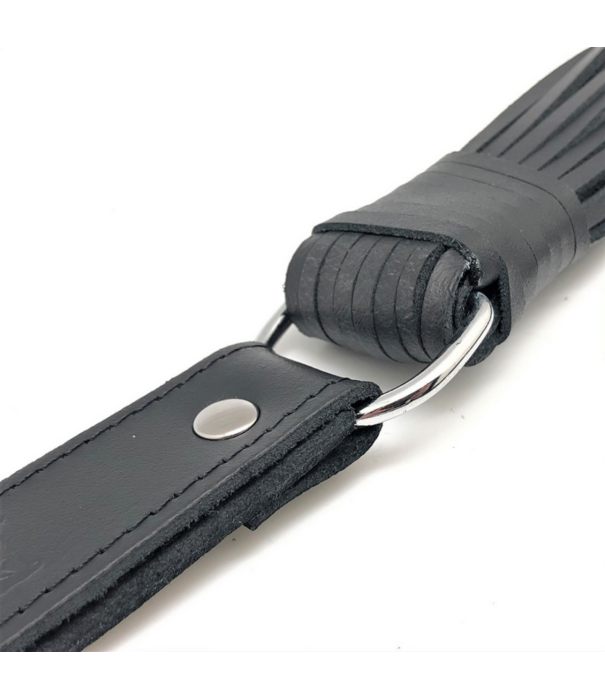 Red Leather Martinet met Leren Touwen - 75 cm - Zwart