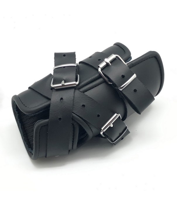 Red Leather Deluxe Leren Ophangband - Zwart