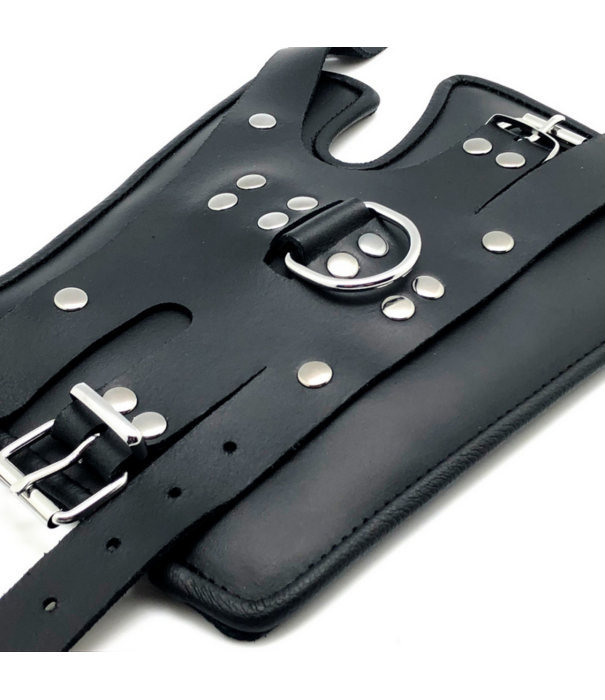 Red Leather Deluxe Leren Ophangband - Zwart