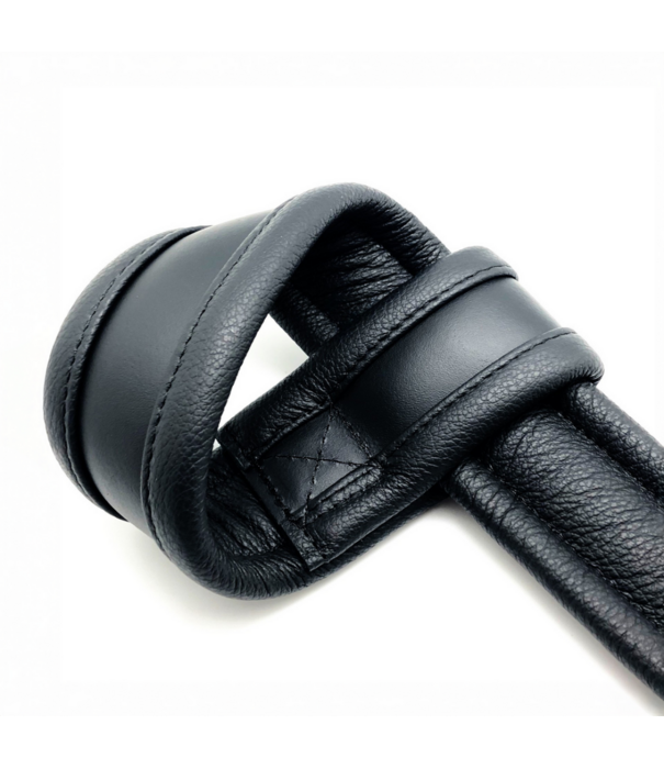 Red Leather Leren Schorsingshandboeien - Zwart