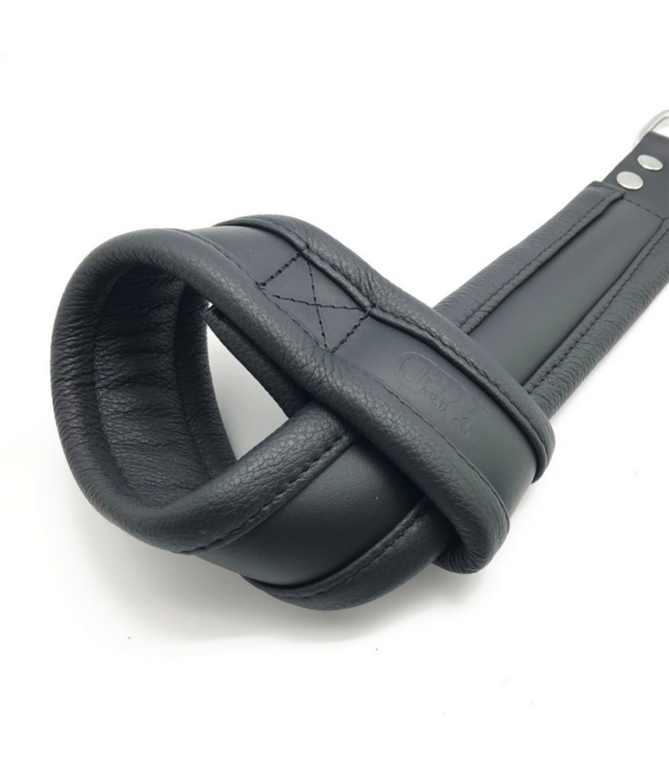 Red Leather Leren Schorsingshandboeien - Zwart