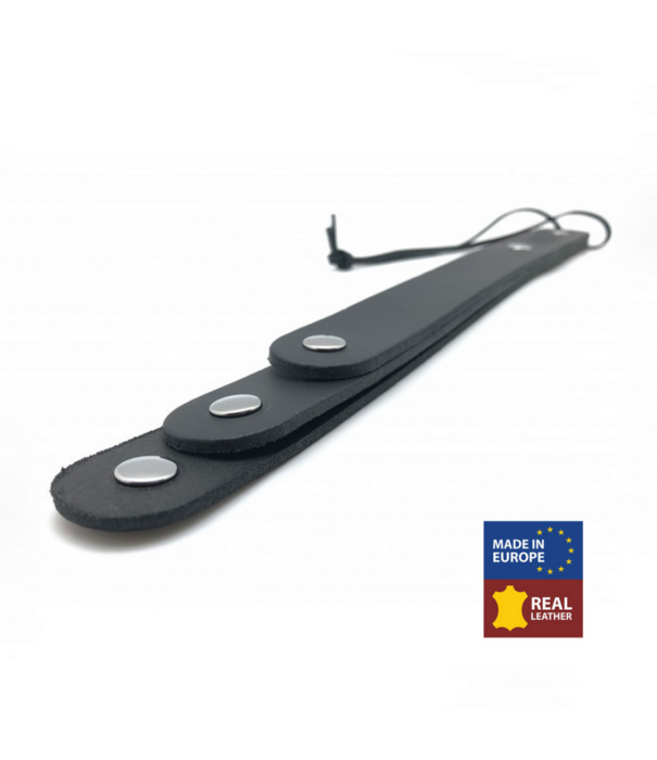 Red Leather Leren Peddel met 3 Lussen - 39,5 cm - Zwart