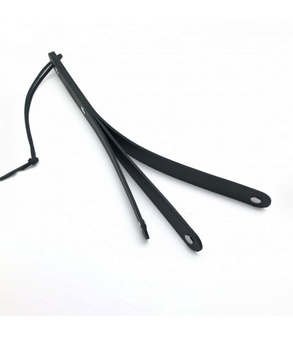 Red Leather Leren Peddel met 3 Lussen - 39,5 cm - Zwart