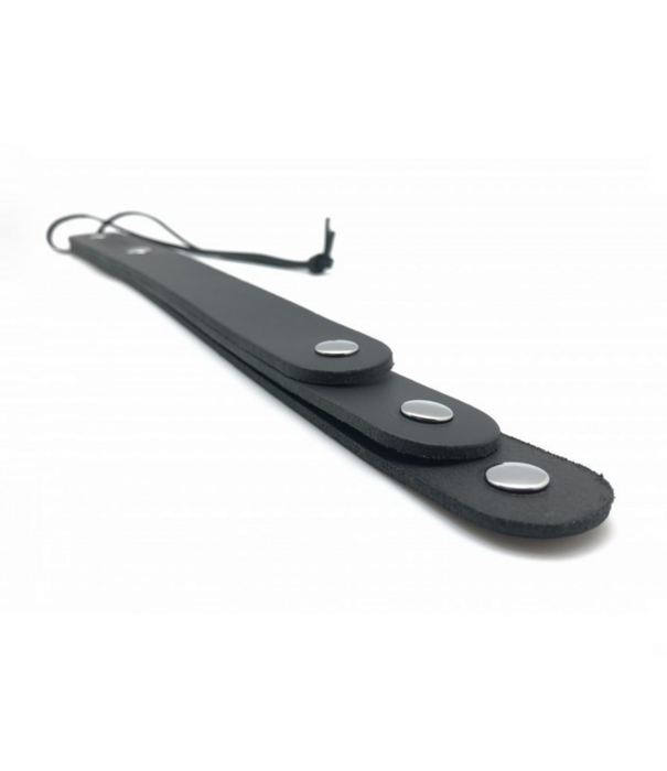 Red Leather Leren Peddel met 3 Lussen - 39,5 cm - Zwart